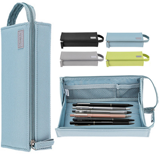 고쿠요 캠퍼스 트레이 펜케이스 대용량 필통 학생용 문구함 필통 수납함, 1개, 파랑