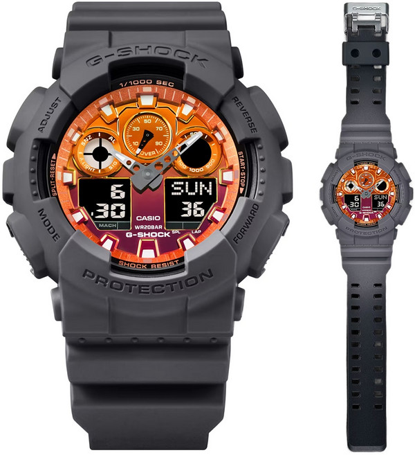 CASIO 卡西歐(GA-100FL-8A) G-SHOCK 雙顯錶