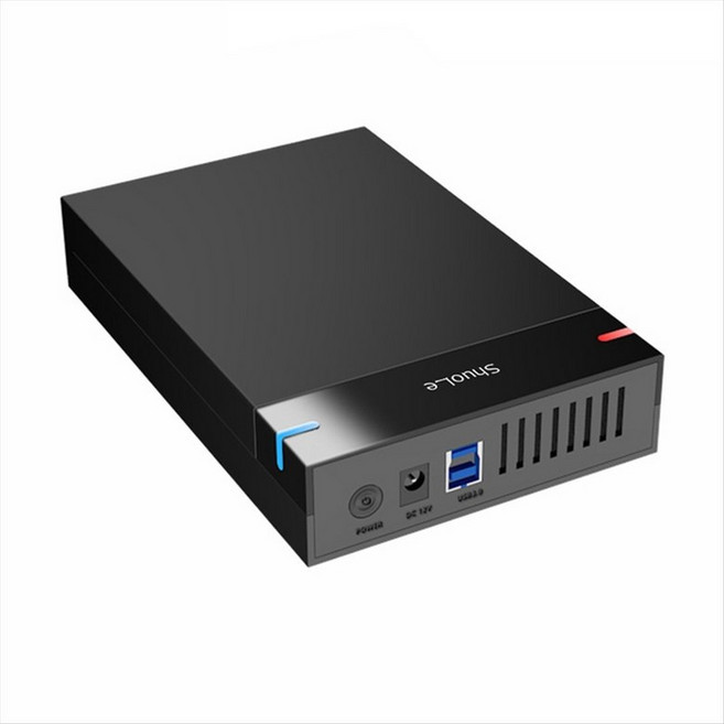 Shuole 3.5 인치 HDD 케이스 USB 3.0 대 SATA 외부 하드 드라이브 인클로저 고속 하드 드라이브 리더 어댑터, EU 플러그, 검은색