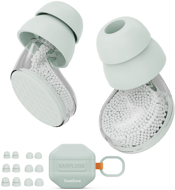 TONEZONE 소음차단 귀마개 실리콘 수면귀마개 수면용 정음 귀마개, 1세트, 그린