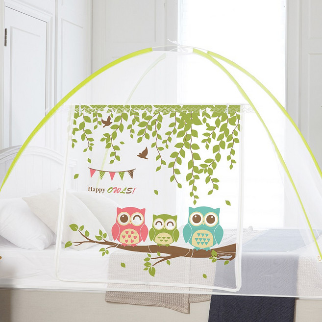 펼치면 설치끝! 귀여운 캐릭터 원터치 모기장, 포레스트 아울