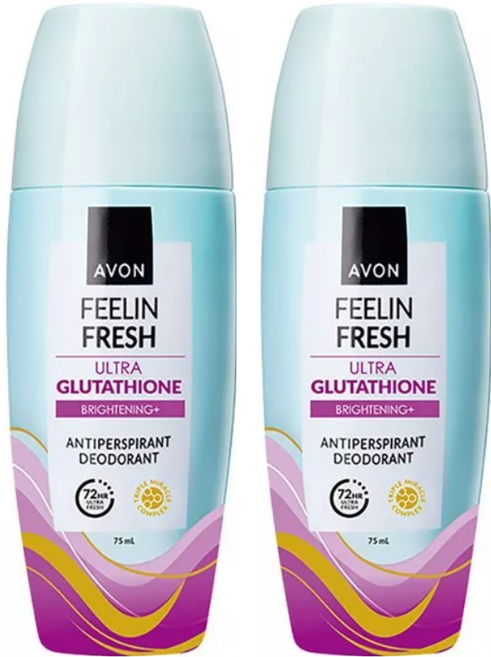 AVON 雅芳 Feelin Fresh 谷胱甘肽透亮制汗香體露 75mL 2入, 2個
