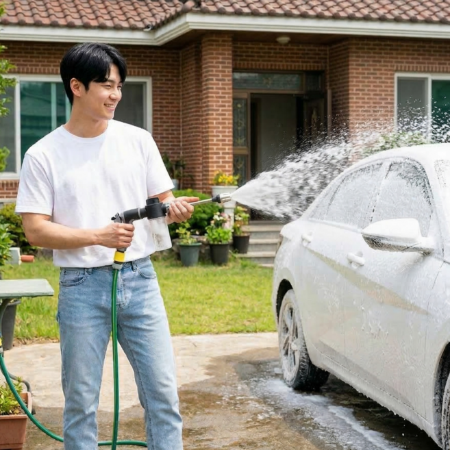 코레브 스트레스도 날려버릴 원터치 초고압 워터건 고압분사기, 그레이, 1개