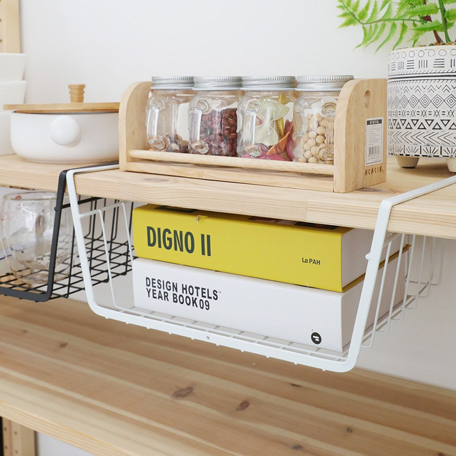 걸어 쓰는 틈새 주방 선반 싱크대 언더선반 3종, 화이트