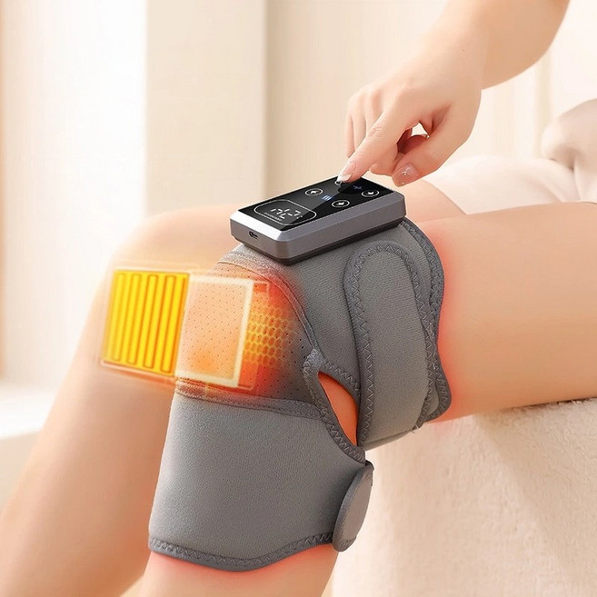 KBKXOZ 온열 진동 무릎보호대 무릎 마사지기 무선 진동 안마기 무릎 어깨 팔꿈치 온열 진동 마사지기, 회색1개