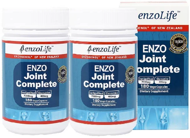 ENZOLIFE JOINT COMPLETE 엔조라이프 뉴질랜드 조인트 컴플리트 초록입홍합 글루코사민 7500mg 180정 2팩, 2개 - 쿠팡