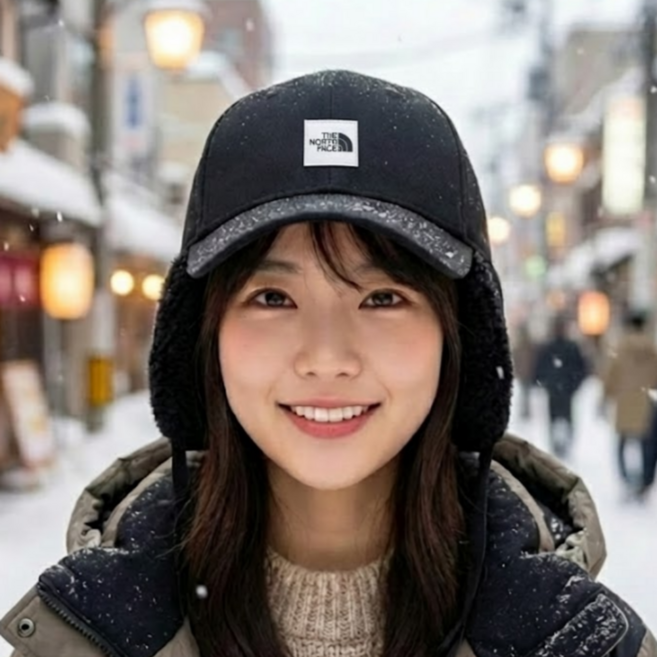 노스페이스 군밤모자 방한 겨울 모자 MEPLY 파우치, ONE, BLACK