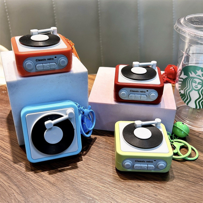 레트로 턴테이블 녹음기 스마트 키홀더 키링