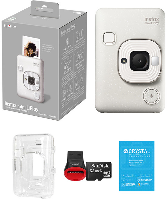 인스탁스 미니 리플레이 즉석카메라+투명케이스+사은품 하이브리드 카메라, 미스티화이트, 1개