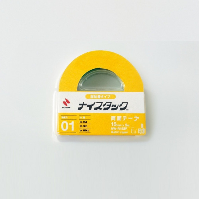 NICHIBAN 일본 깨끗하게 떼어낼 수 있는 임시 고정 타입 NICETACK 양면테이프 (15mmX5m) / NW-R15SF