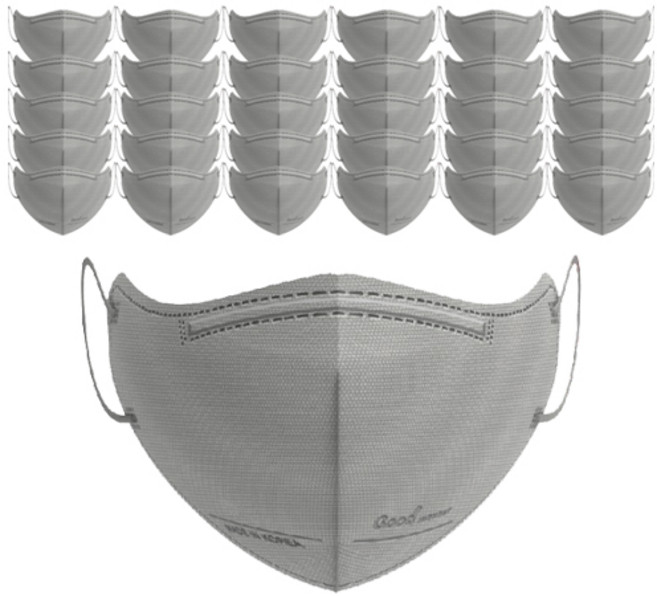 굿매너투디칼라방역마스크(KF94)(대형), 회색