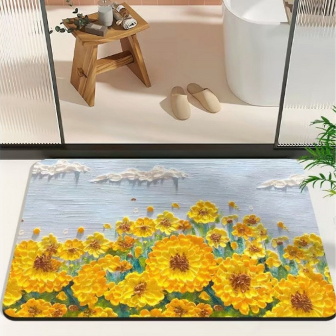 현관 해바라기 발매트 미끄럼방지 실내 욕실 신발받침 장식 홈인테리어