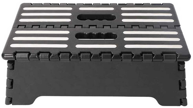 접이식 발받침대 미니 낮은 발판 휴대용 폴딩 디딤대 보조 계단, 블랙