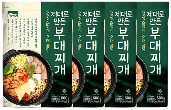 고향식품 제대로 만든 부대찌개, 4개, 600g