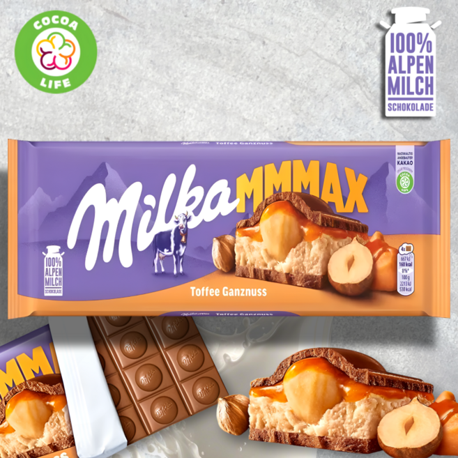 밀카 엠맥스 통헤이즐넛&카라멜 토피 밀크초콜릿 유럽 오스트리아 대용량 먹거리, 1개, 300g