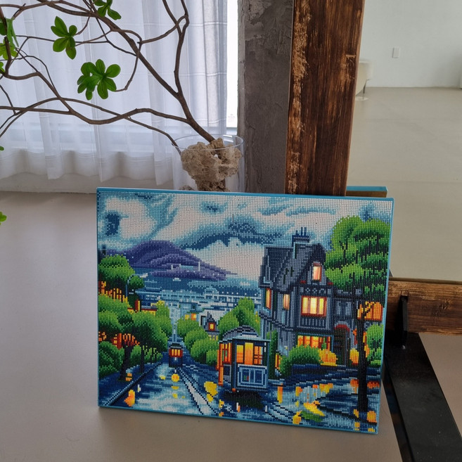 헬로우하비 LED캔버스보석십자수, 1. LED 포르투갈 리스본, 1개, 40X50