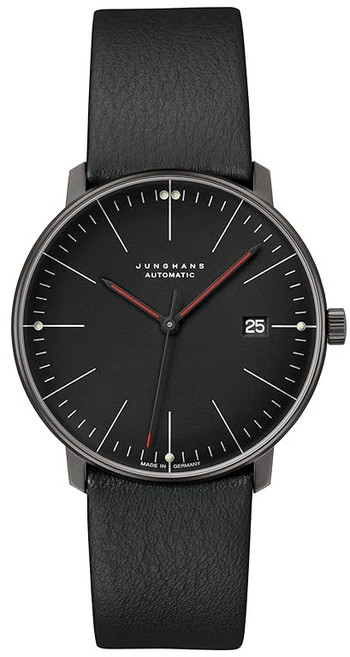 JUNGHANS（） 자동 와인드 시계 정품 맥스 빌 오토매틱 바우하우스 38mm 27 4308 02 블랙 남성용
