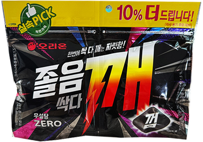 오리온 졸음싹다깨껌 리필팩 무설탕 제로, 116g, 12개