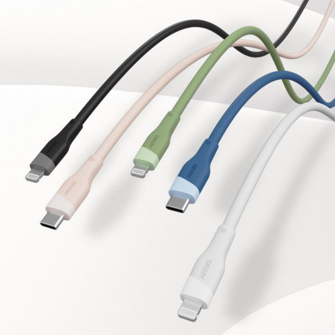 실키 USB C타입 to 라이트닝 8핀 MFi 고속충전 케이블 50cm외, 블루, 1개