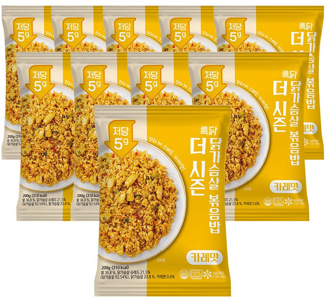 흑닭 더 시즌 닭가슴살 볶음밥 카레맛 저당볶음밥 200g, 10개