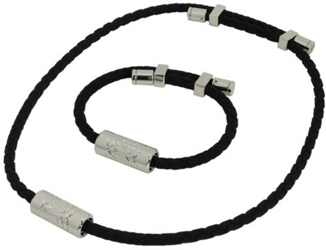 [TV]클라비스 에너제틱 바흐 자석 목걸이/팔찌 (화이트골드), 블랙