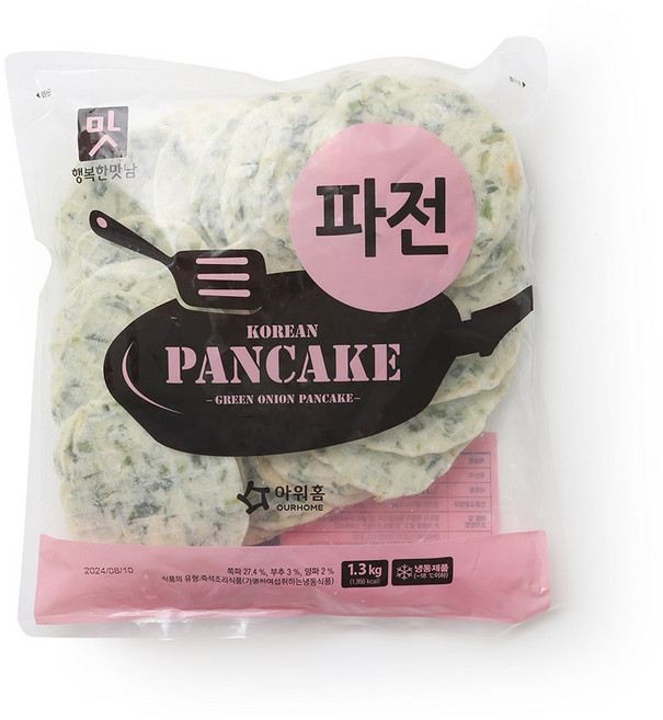 냉동 아워홈 행복한맛남 파전R 1.3kg 1BOX(10입), 10개