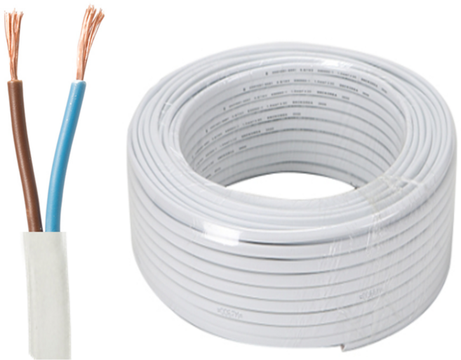 (25M)국산 VCTF 백색 전선 0.75SQ x 2c 연선 전기선 25M 절단판매, 1개