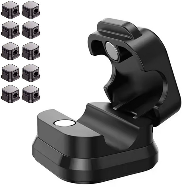 SEAMETAL 차량용 마그네틱 케이블 홀더 usb 선정리 홀더 전선정리, 블랙, 10개