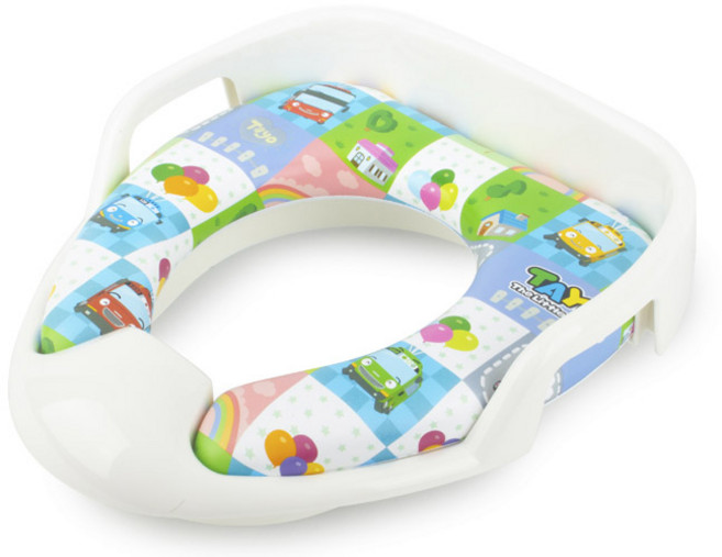 타요 유아용 손잡이 변기커버, 화이트