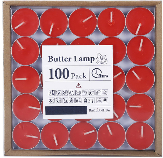 무연 무취 가정용 차향 캔들 소형 티타임 인테리어, 2시간 레드 100개입