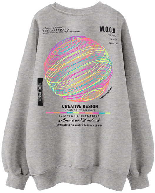 쭈리 오버핏 맨투맨 아메리칸문