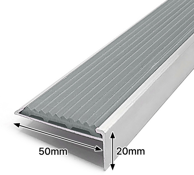 [철물인] 알루미늄논슬립 AL50 PVC패드 ㄱ자 50x20 8색 재단가능, 1개, 회색