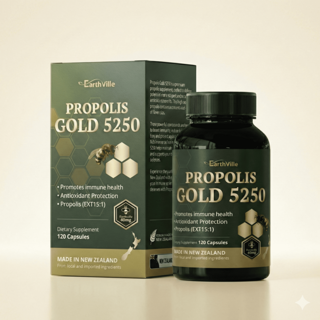 뉴질랜드 프로폴리스 골드 5250 원액 면역 플라보노이드 고함량 500mg, 1개, 120정