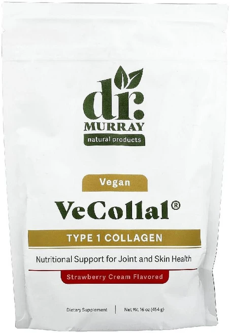 닥터머레이 비건 콜라겐 딸기 크림맛 파우더 VeCollal Collagen 454g, 1개 - 쿠팡