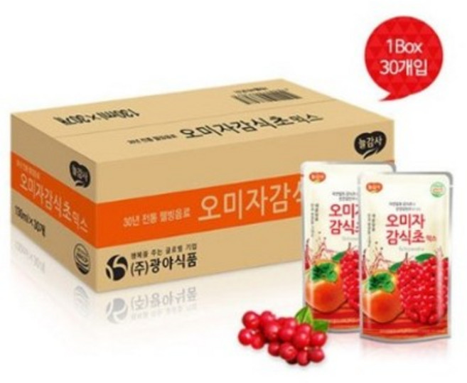 광야식품 오미자감식초 파우치 130ml 1BOX(30개입), 30포, 30개