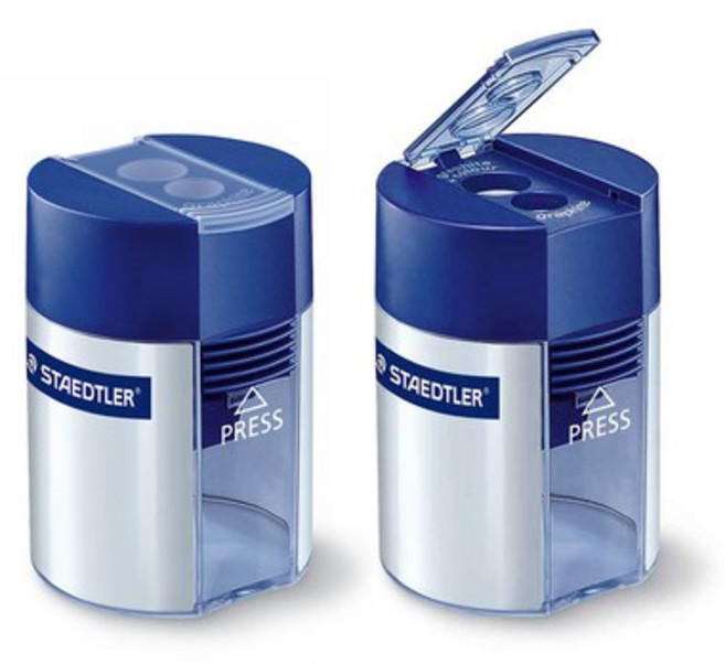 스테들러 캡형 2홀 512 연필깎이 2개, 블루