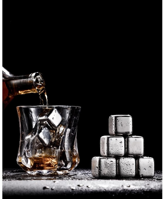 AKRUA 녹지않는아이스큐브 스텐얼음큐브 스텐아이스큐브 아이스큐브 스테인레스얼음 녹지않는얼음 얼음큐브, 큐브-실버, 1개