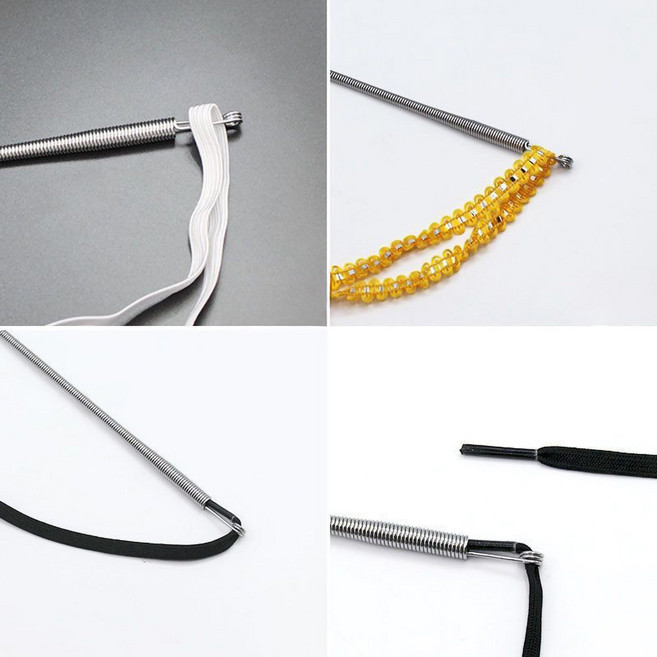 미즈코스 바지 고무줄 끼우개 츄리닝 끈 끼우기 바늘 의류 치마 밴드 셀프 수선 밴딩, 2개, 실버