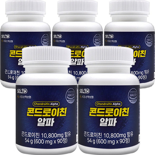 식약처 인증 콘드레이친 1200mg 이상 분말 가루 비타민 d 관절엔 콘드로이친 콘드레이친 콘드라이친 콘드로친 상어연골 우슬 초록홍합 관절 연골 관리 복합 식품 알약 캡슐 약 추천, 180정, 5개