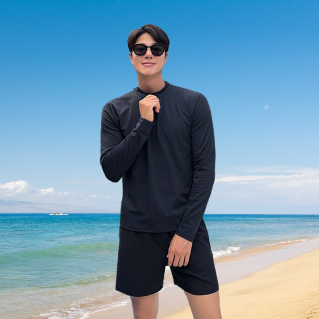 썬프리즈 루즈핏 래쉬가드 상하의 세트 남성용, 105 (XL)