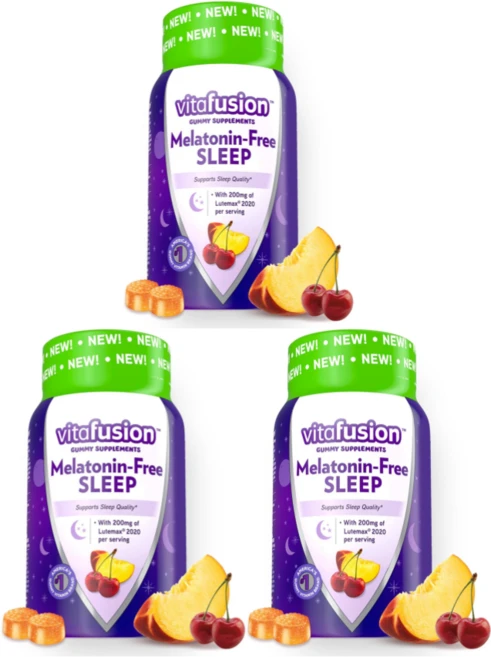 비타퓨전 슬립웰 카모마일 멜라톤 프리 수면보조제 젤리 40구미 3병, 40정 - 쿠팡