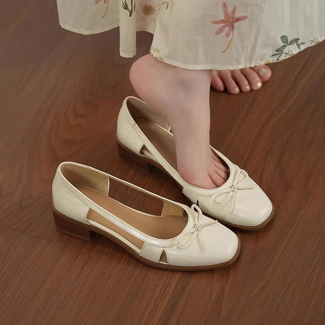 Sunsdew 여성 슬립온 스퀘어토 펌프스 여름샌들3cm