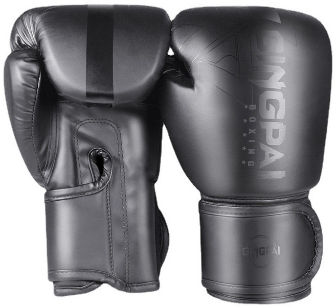 징파이 킥복싱 무에타이 MMA 복싱 글러브, 블랙, 1개