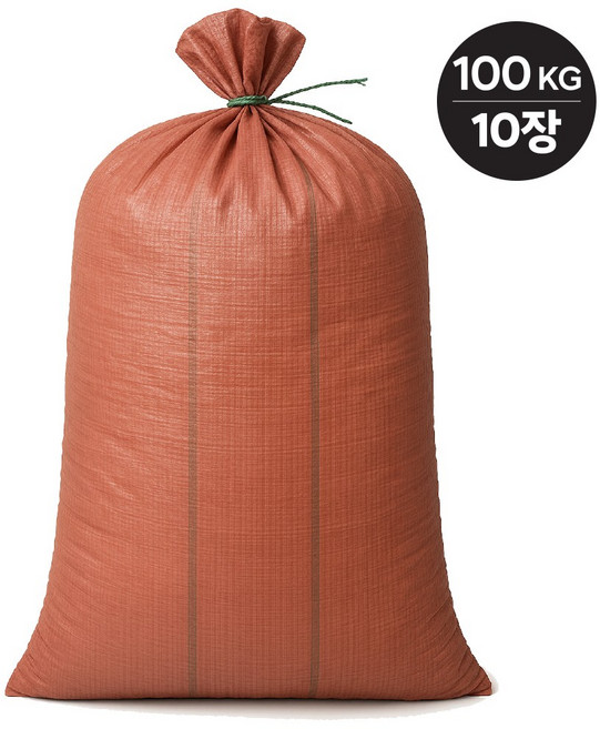 코코로 폐기물 마대자루 재활용 쓰레기 끈달린 마대 포대, 10개, 조임끈 마대자루 - 대(100kg)