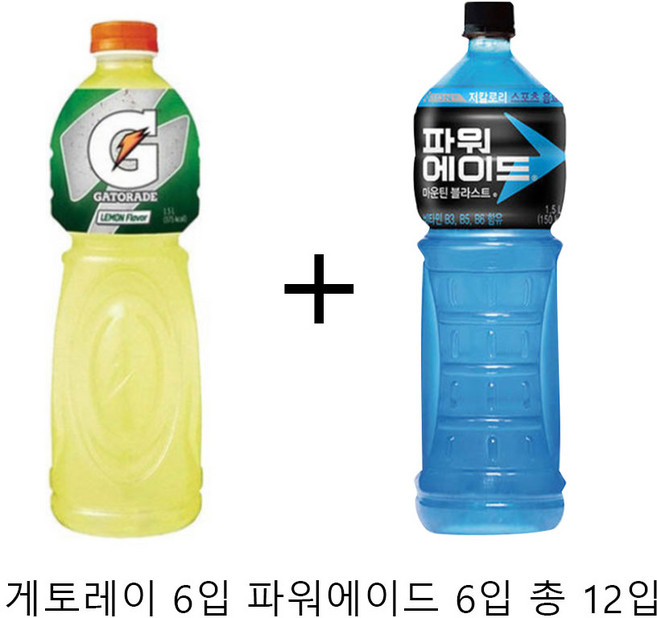 파워에이드 1.5L 6입+게토레이 1.5L 6입 총 12입, 1세트