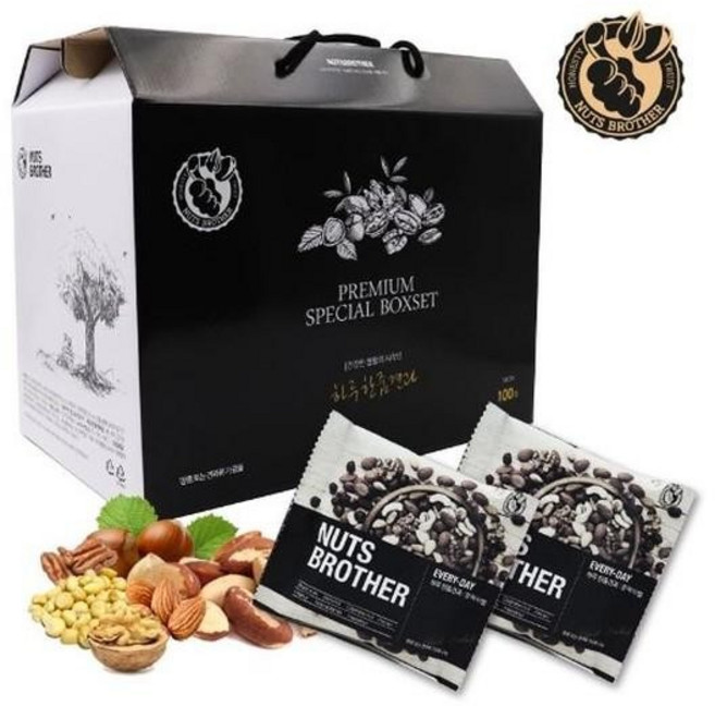 하루한줌견과 블랙라벨 100봉 견과 선물세트, 100개