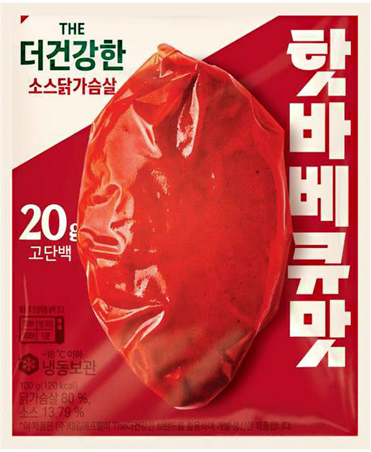 CJ 더건강한 소스닭가슴살 핫바베큐맛, 1개, 100g