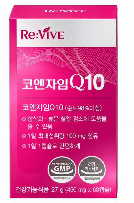 코엔자임 Q10 식약청인증 코큐텐 항산화 높은 혈압감소, 1개, 60캡슐