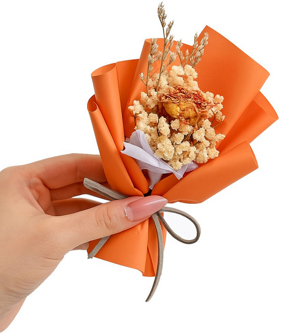 와일드 몬스터 납골당 봉안당 추모 성묘 조화 미니 장식 꽃다발 부착식, 오렌지