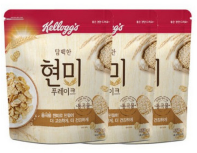 켈로그 담백한 현미푸레이크, 3개, 550g